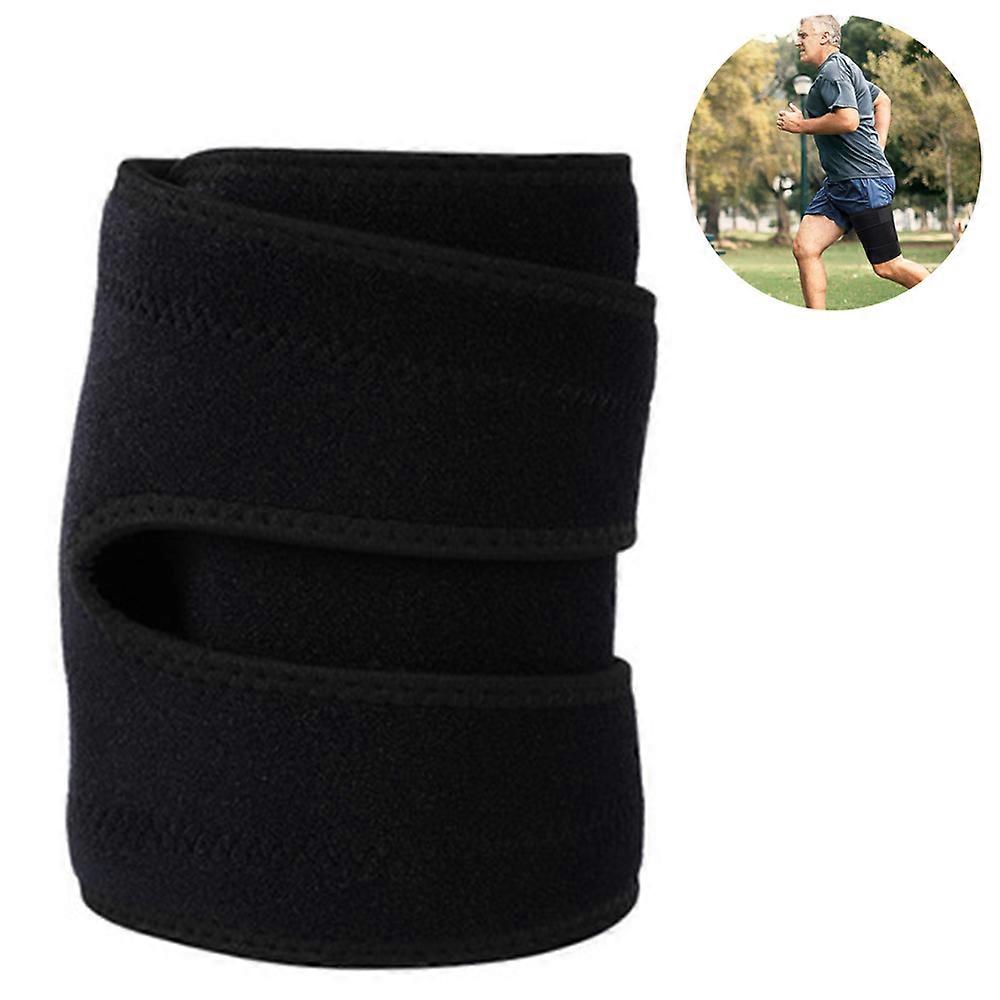 1 Pcs Adjustable Thigh Support Compression Sleeve, Thigh Brace Hamstring Wrap with Anti-Slip Strips, Prevent Leg Sprains, Strains, Tendonitis Injury,