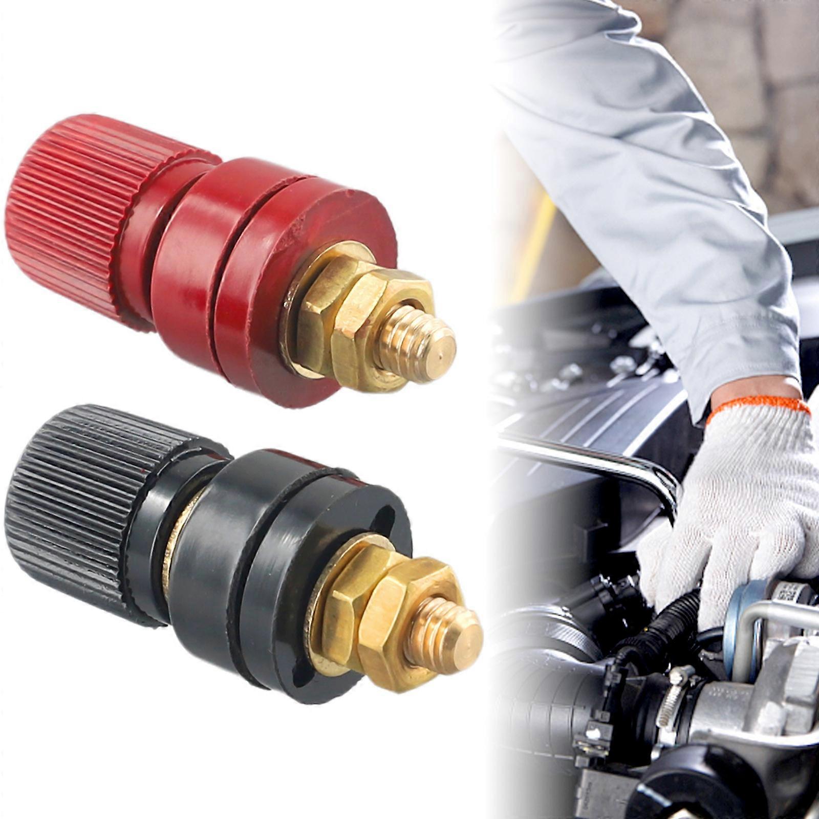 2pcs/set 6mm Car Stud Premium Post Terminal Kit Stud Remote Battery Power Junction Post Connector Terminal Kit Auto Tool