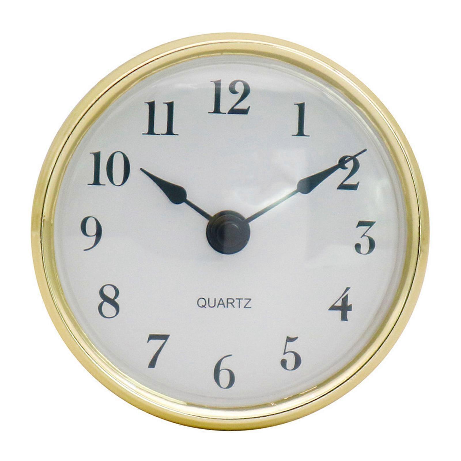 Golden for Rim 80mm Retro Quartz Clock Insert Round Embedded Wall Clock for Head