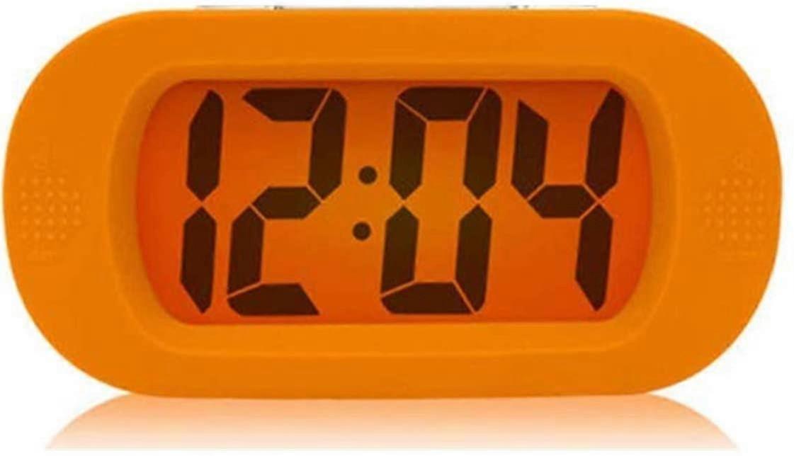 Shock Resistant Lcd Display Alarm Clock With Night Light (orange)