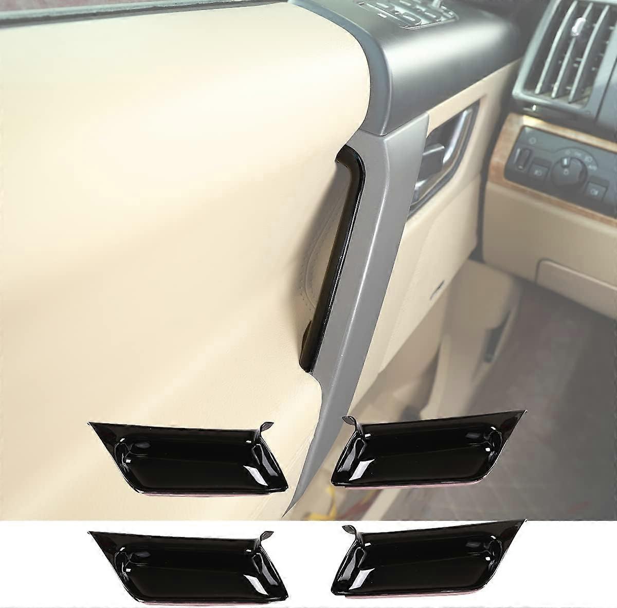 Chrome Interior Doors Panel Handle Bar Pull Trim Cover for LR Freelander 2 2007-2015 Car Accessory (Silver)