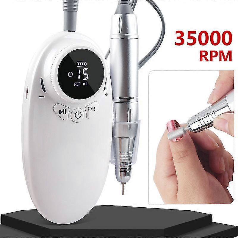 ネイルドリルマシンポータブル充電式35000rpmマニキュアマシン電気ネイルファイルネイルアートツールセットネイルドリルビット用