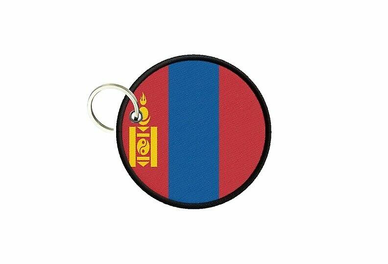 Keychain keys Mongolian flag printed round round round