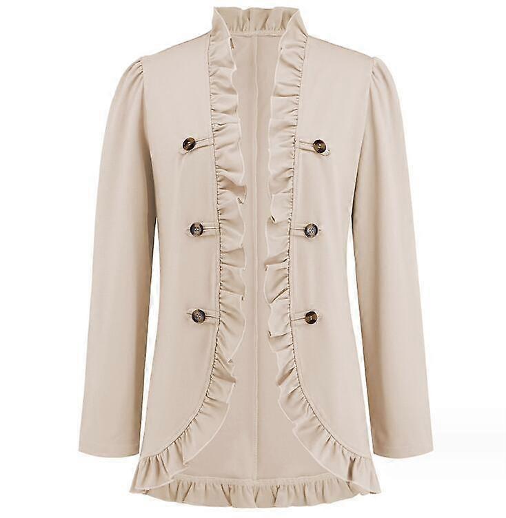 Women's Ruffled Lapel Button Down Jacket