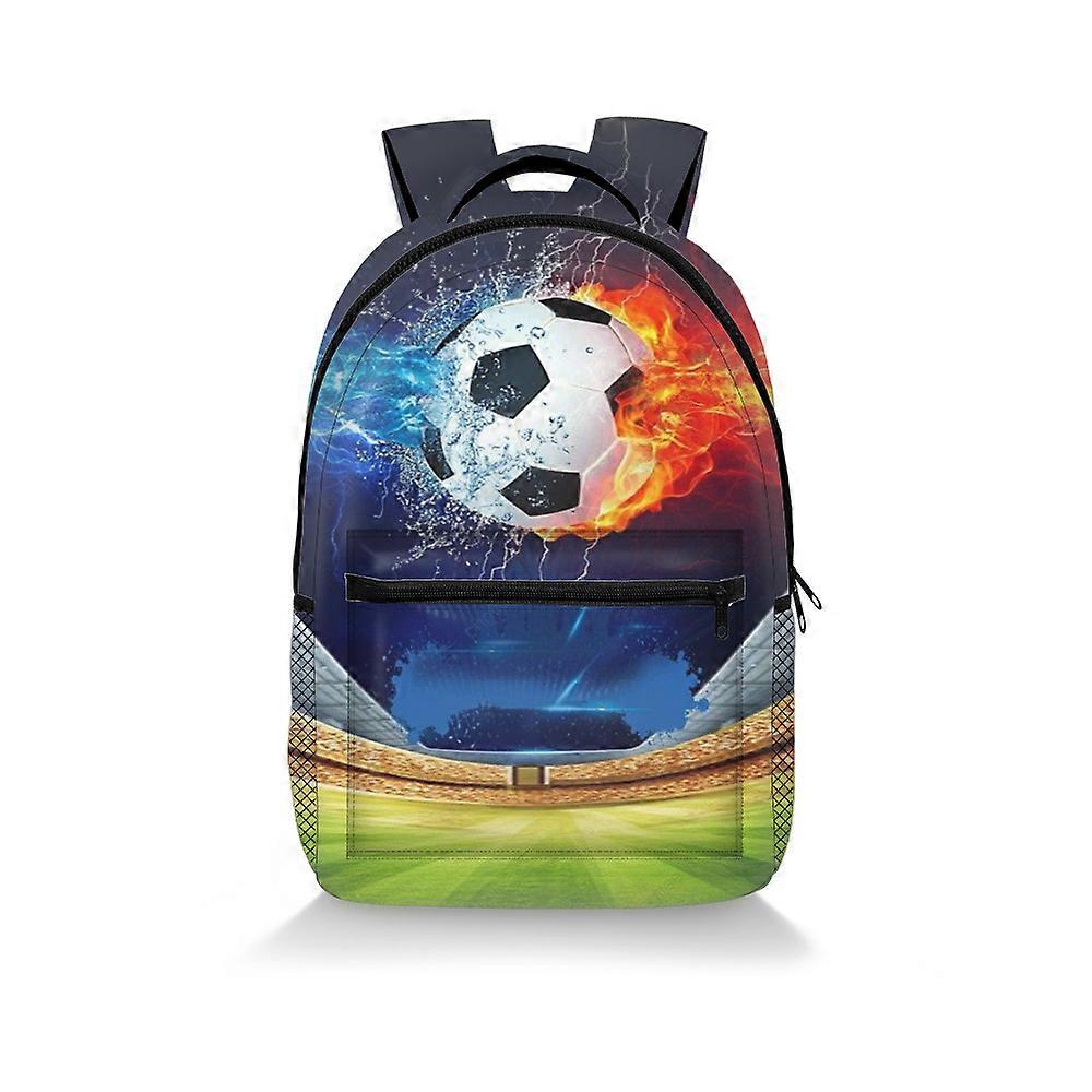 3D Football Print Backpack Student Polyester Cartoon Children's Backpack