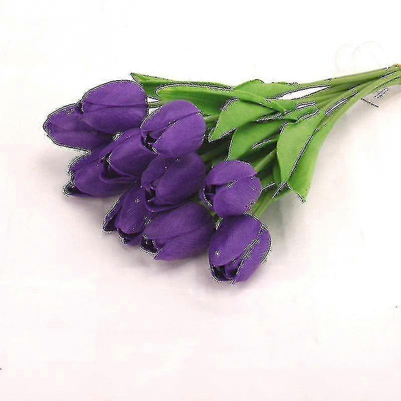 10 adet Yapay Çiçekler Bahçe Laleleri Gerçek Dokunmatik Çiçekler Lale Buket Dekor Ev Düğün Dekor için Mariage