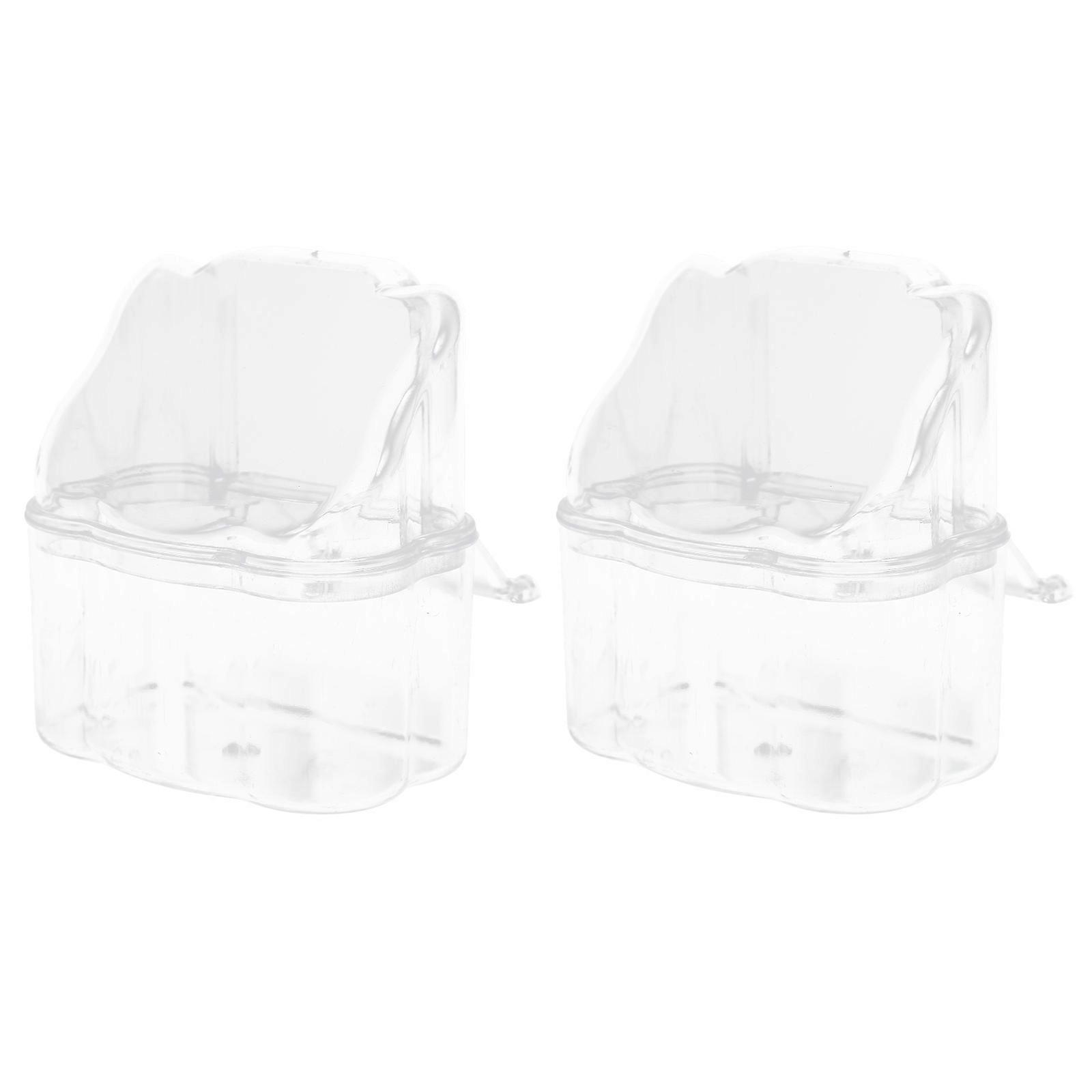 2 Stück Vogel Wasserspender Vogelfutter Futterhäuschen Vogelfutterbehälter Vogelfänger Tablett Vogel Wassernächte