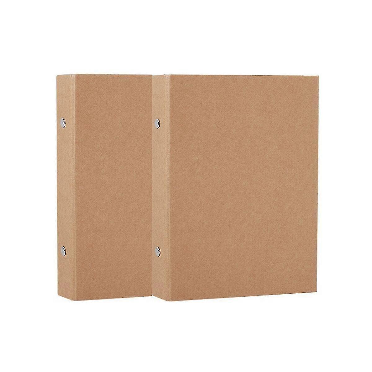 2pcs A4 Kraft Paper Folders Refillable Ring Binder,a4 Kraft Paper Binder Tray With 2 Rings To Add L