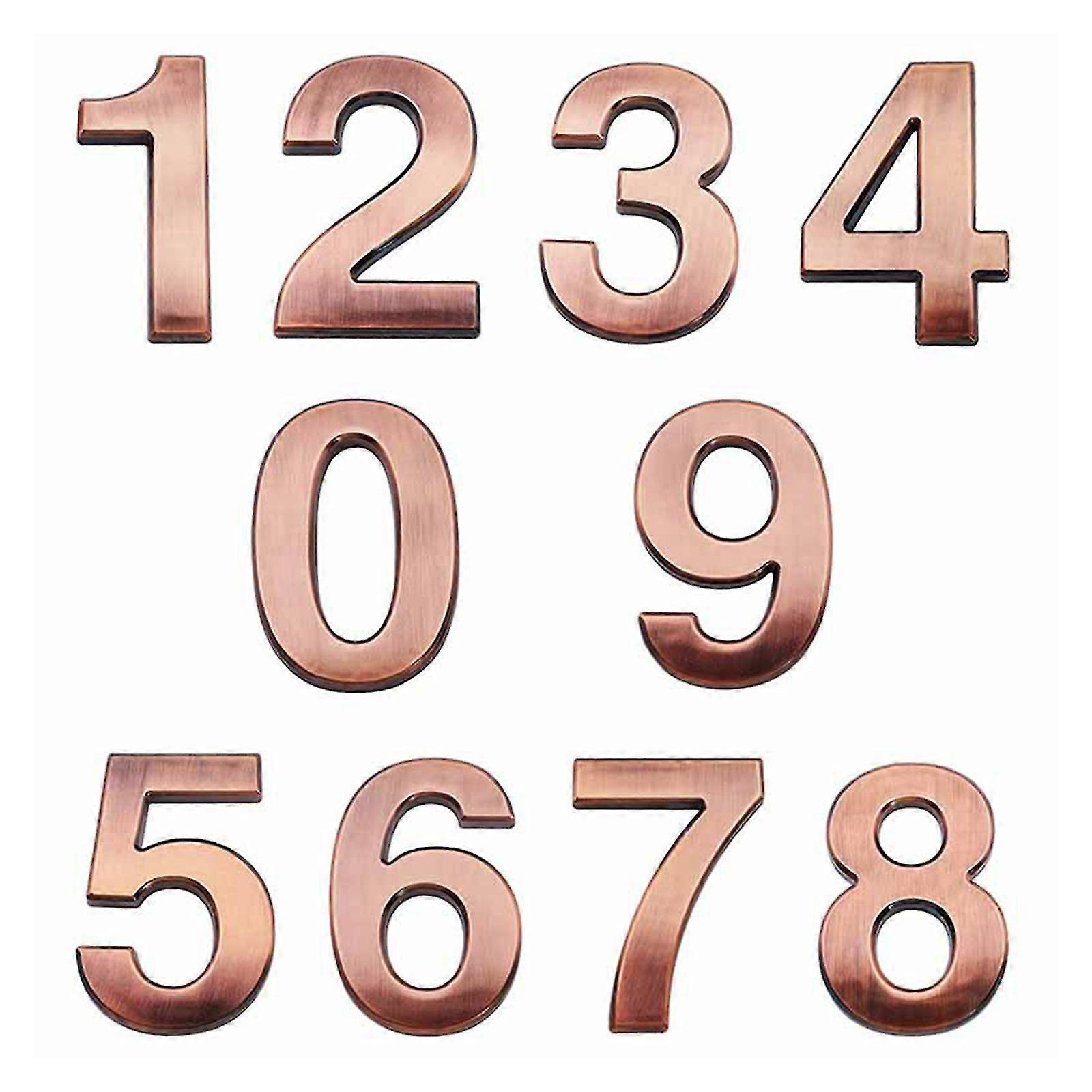 Reflective Number Sticker Door Numbers Home Decor Durable Bronze 3d For Window Self-adhesive Adornment Letters
