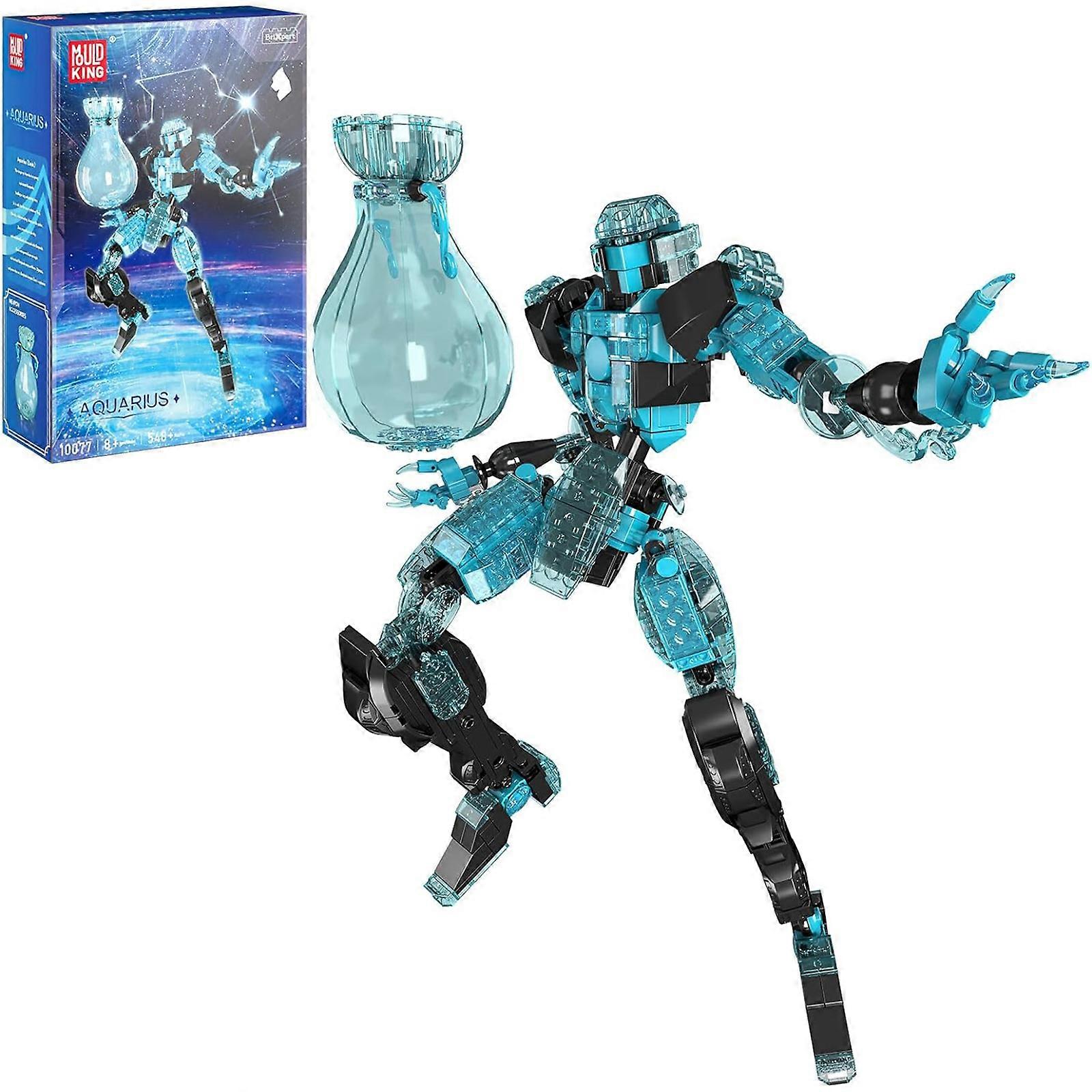 Mould King Technic Constellatory Aquarius STEM Battle Robot Building Sets, Creative Ideas Crystal Posable Battle Elemental Universe Mech Toy Mini Robo