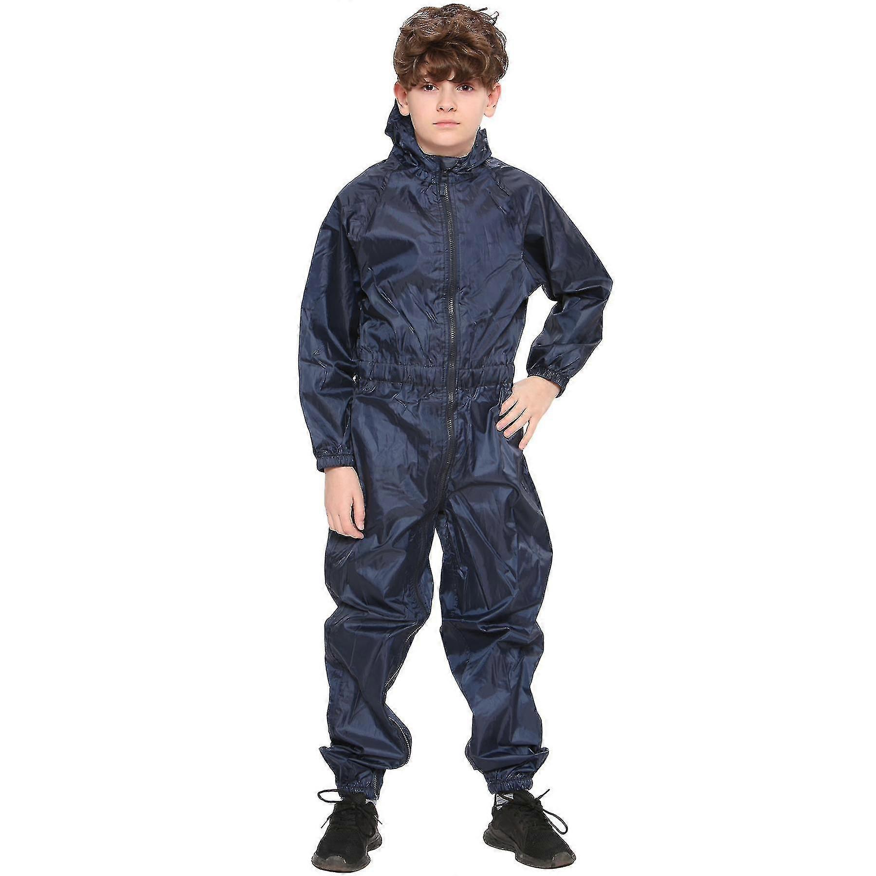 Combinaison de pluie à capuche imperméable unisexe Navy