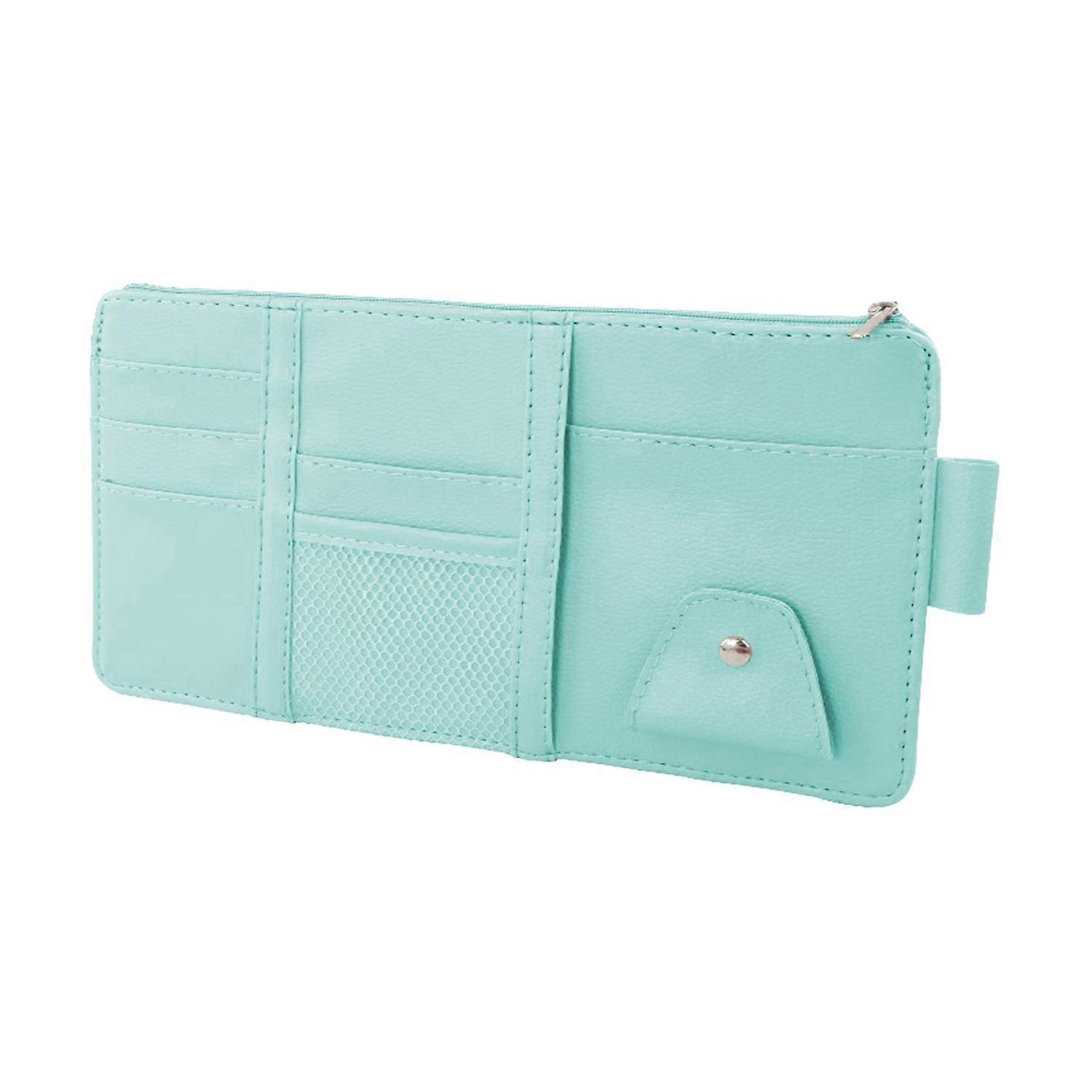 Car Sun Visor Organizer ID Card License Holder with Elastic Band Auto Sun Visor Storage Pouch