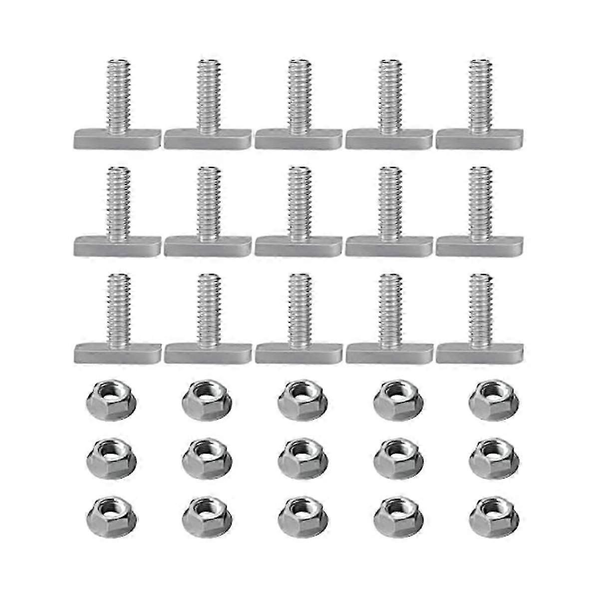 15pcs T Slot Bolt Replacement,m8 X 20 Screws, A2-70 Rail Track Screws Track Nuts With 15 Flange Nut