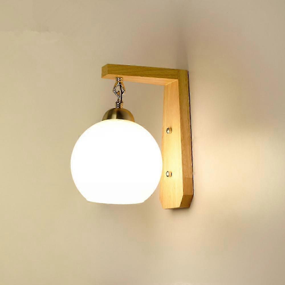 Warm Japanese Alle Lights Up Solid Wood Wall Lamp Bedroom Bedside Bche Nordic Wall Lamp Hailing - Hot Light 3w