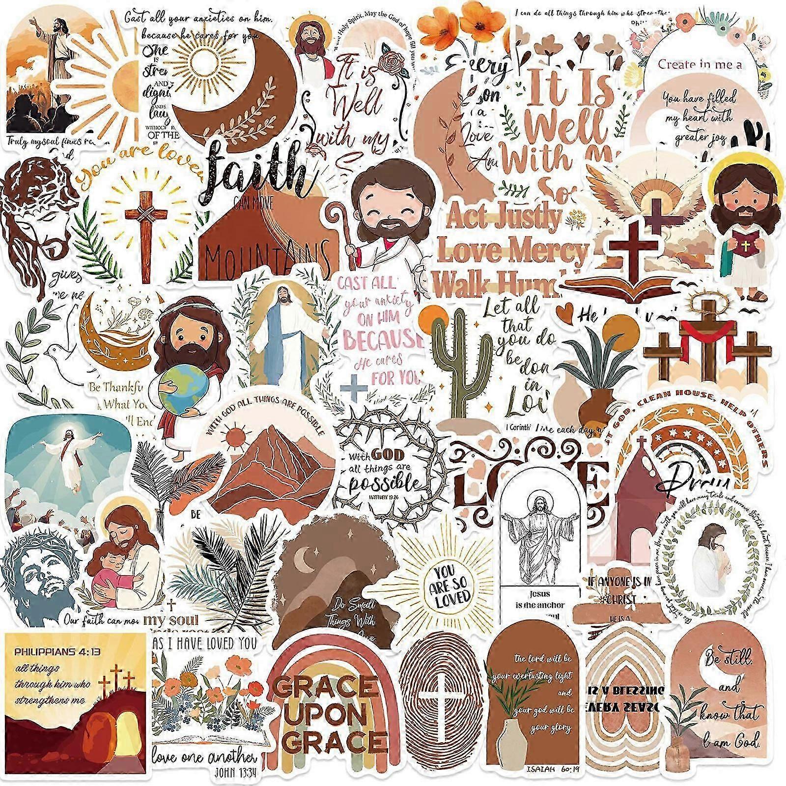 Boho Bible Verse Stickers 50PCS