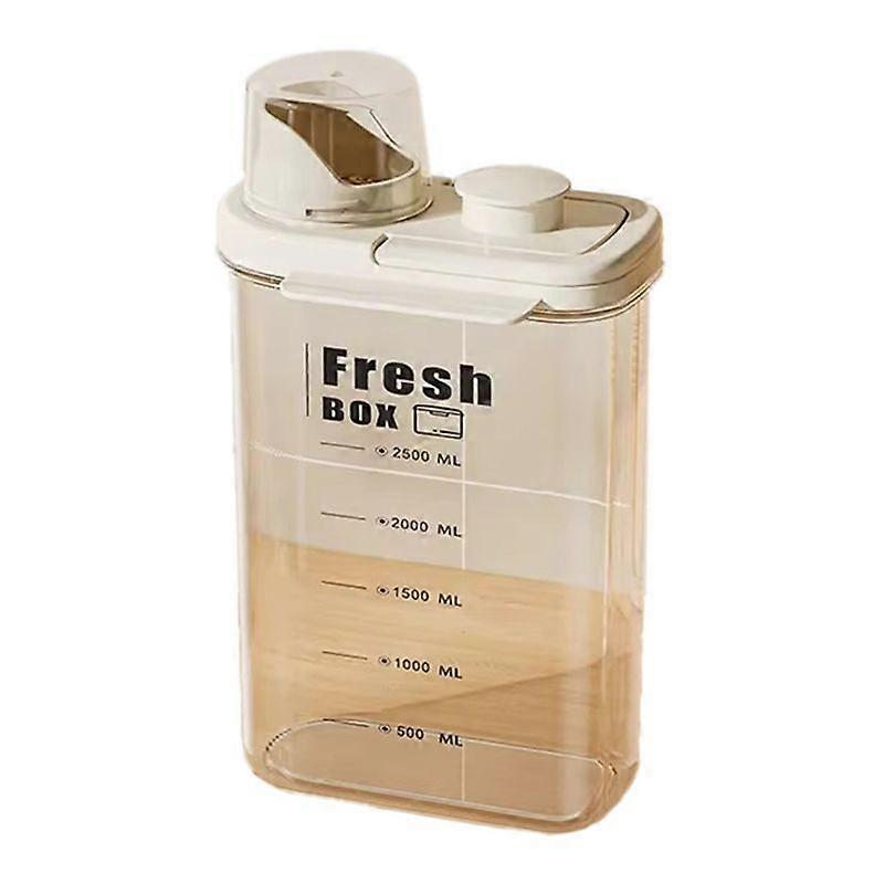 Airtight Food Storage Container Set - Moisture-Proof Kitchen Organizer with Measuring Cup, Fresh-Keeping Sealed Jars B