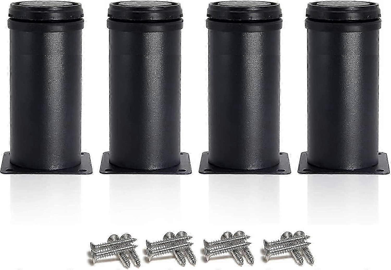 4 أرجل سوداء قابلة للتعديل 120 مم ارتفاع رشاقته ، ستانلس ستيل ارتفاع قابل للتعديل 0-15 مم تأتي مع مسامير