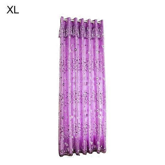 Yousheng Eye-catching Tulle Curtain Double-layer Polyester Flower Printed Sheer Curtain Drape for Living Room
