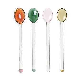 4Pcs Glass Stirring Spoons Heat Resistant Mixing Rod For...