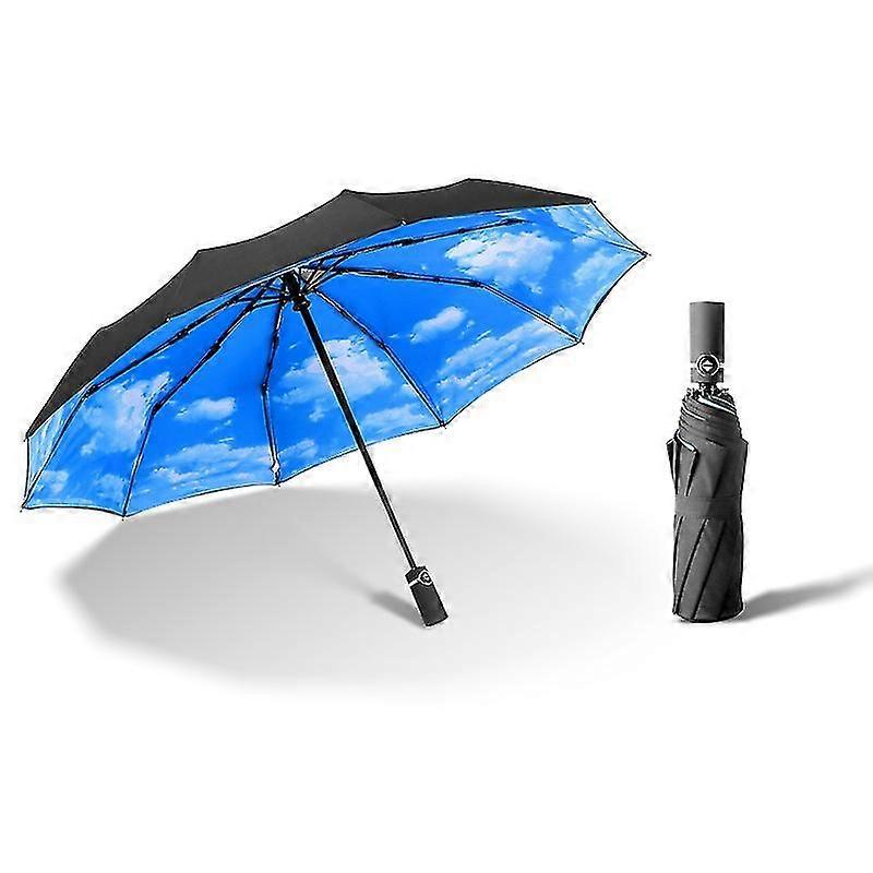 Folding Umbrella Compact Travel Umbrella Rugged And Durable Umbrella Portable Umbrella With Teflon Coating - Reinforced Canopy, Ergonomic Handle