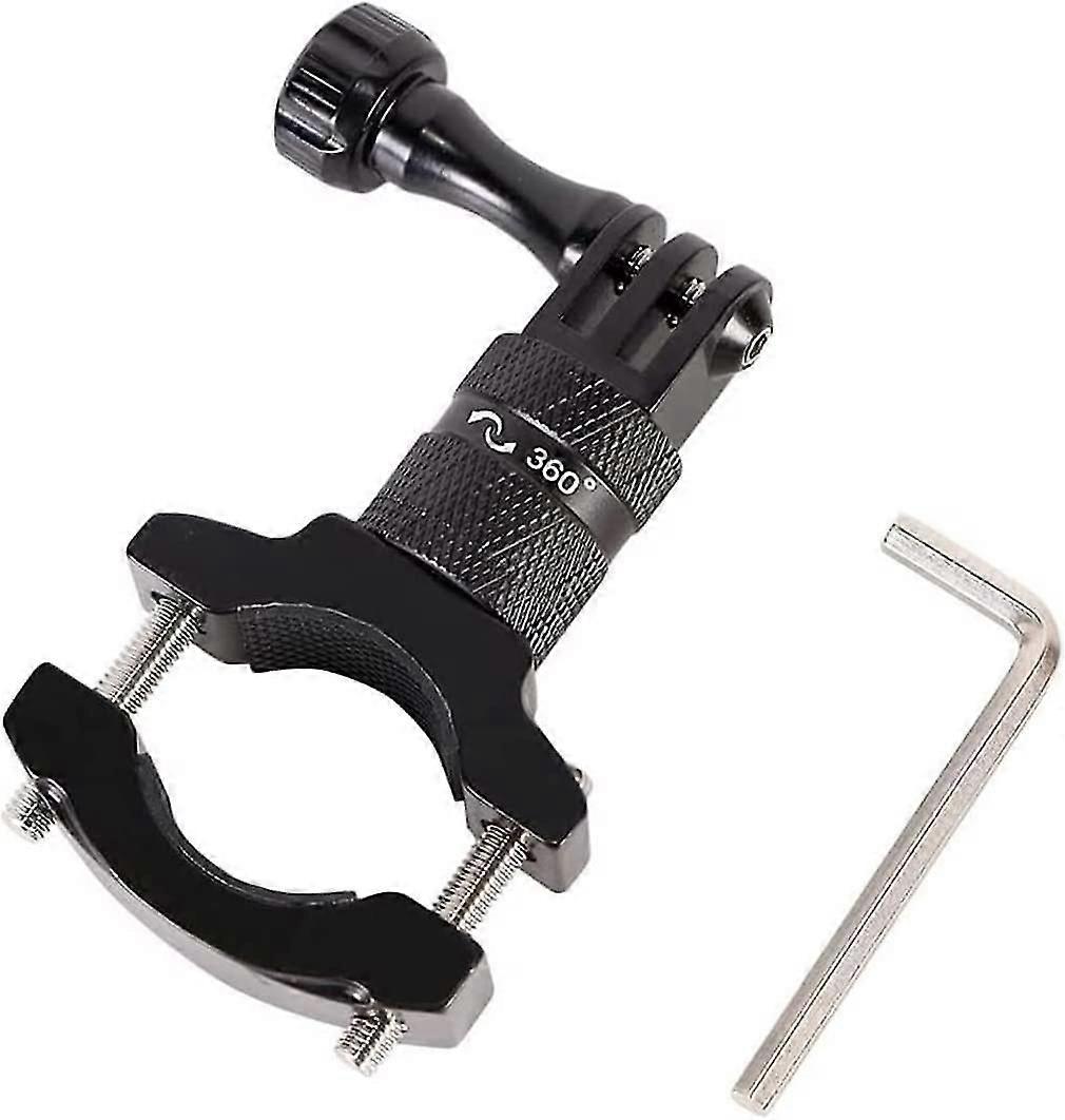 Bike Camera Mount Compatible With Gopro, Universal Holder Handlebar Bracket, Action Cameras Accessory (1 Piece, Black)