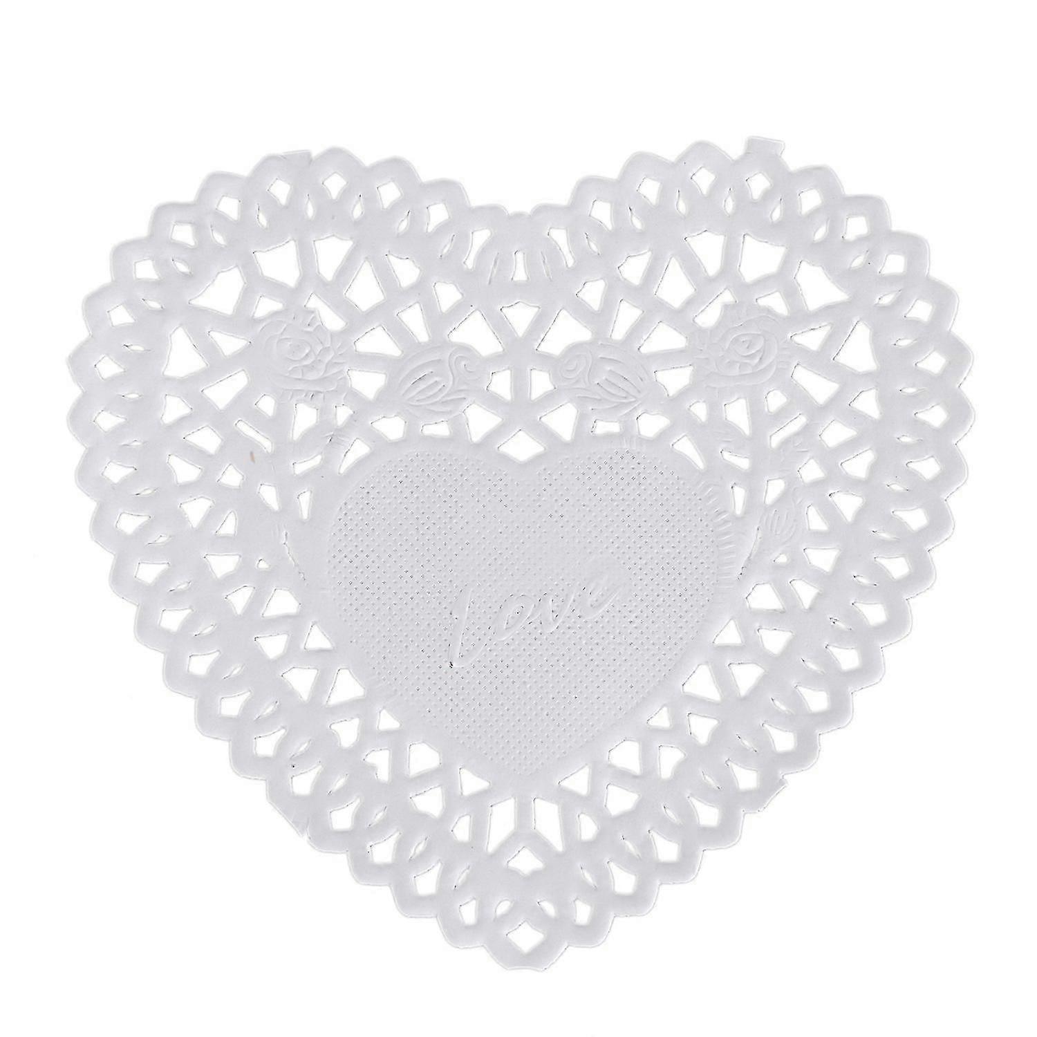 100x 4 polegadas branco amor coração papel doilies doily compatível com cartão scrapbooking
