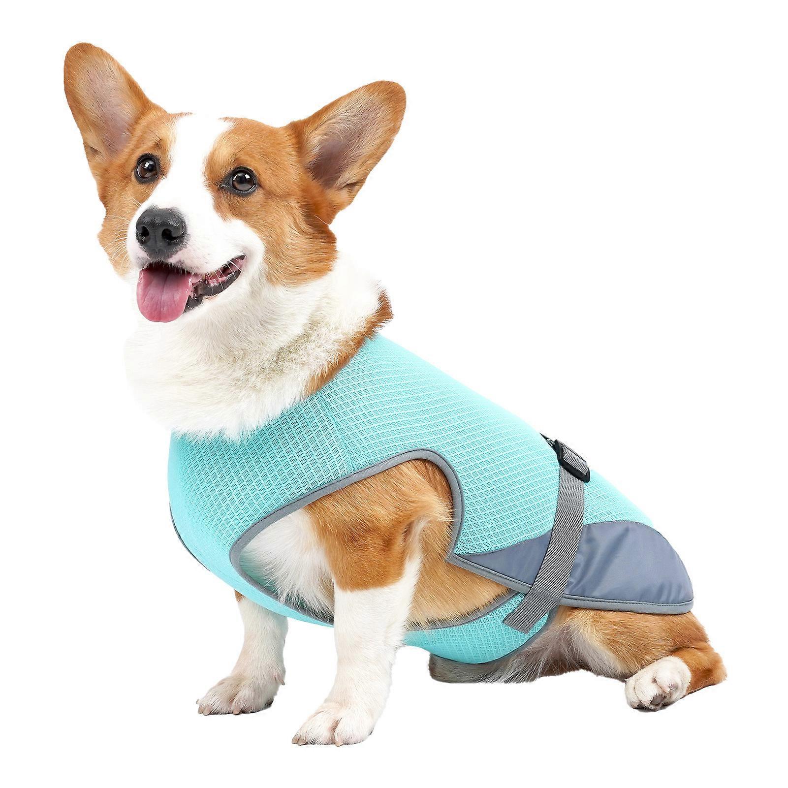 Dog Cooling Vest Breathable Lightweight Summer Light Blue XL