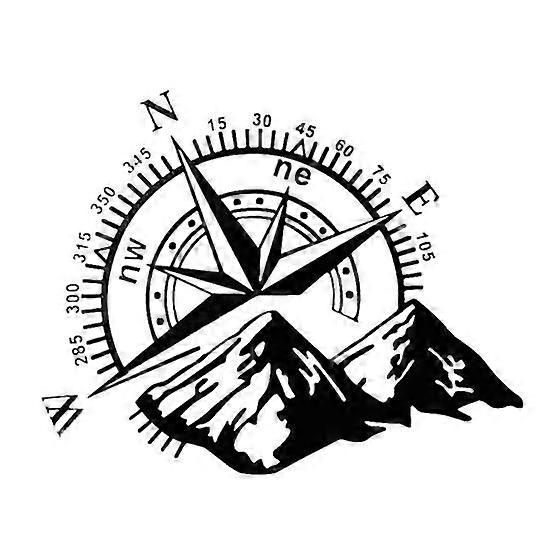 Mountain Compass Car Window Reflective Vehicle Body Sticker Decals Decoration