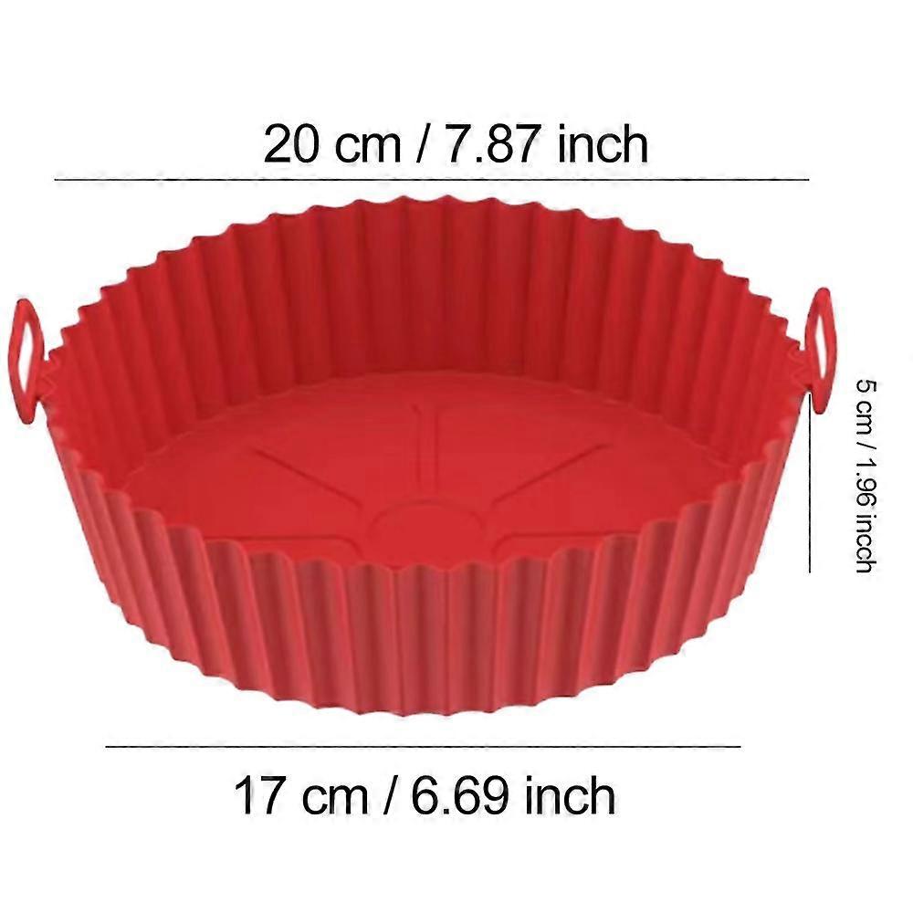 22/24CM Round Silicone Air Fryer Baking Basket Liner,Reusable Easy To Clean Airfryers Tray BBQ Pizza Plate Fried Chicken Oven Grill Pan for Kitchen
