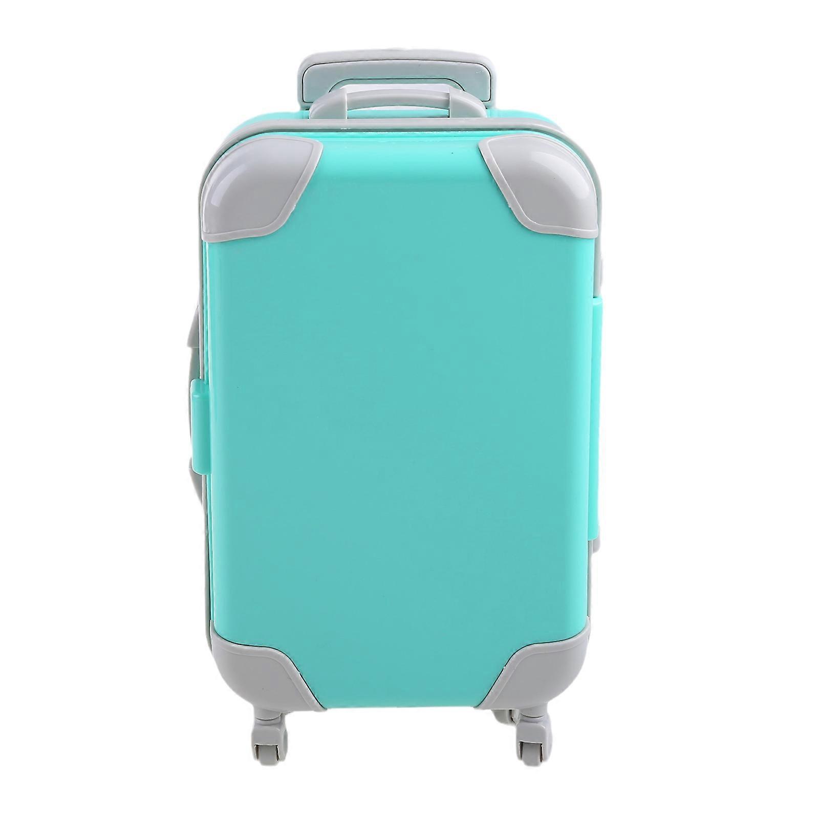 Mini Trolley False Dolls Travel Suitcase Packing for Case Eyelashes Packaging Box Simulation Luggage Storage Box  Green