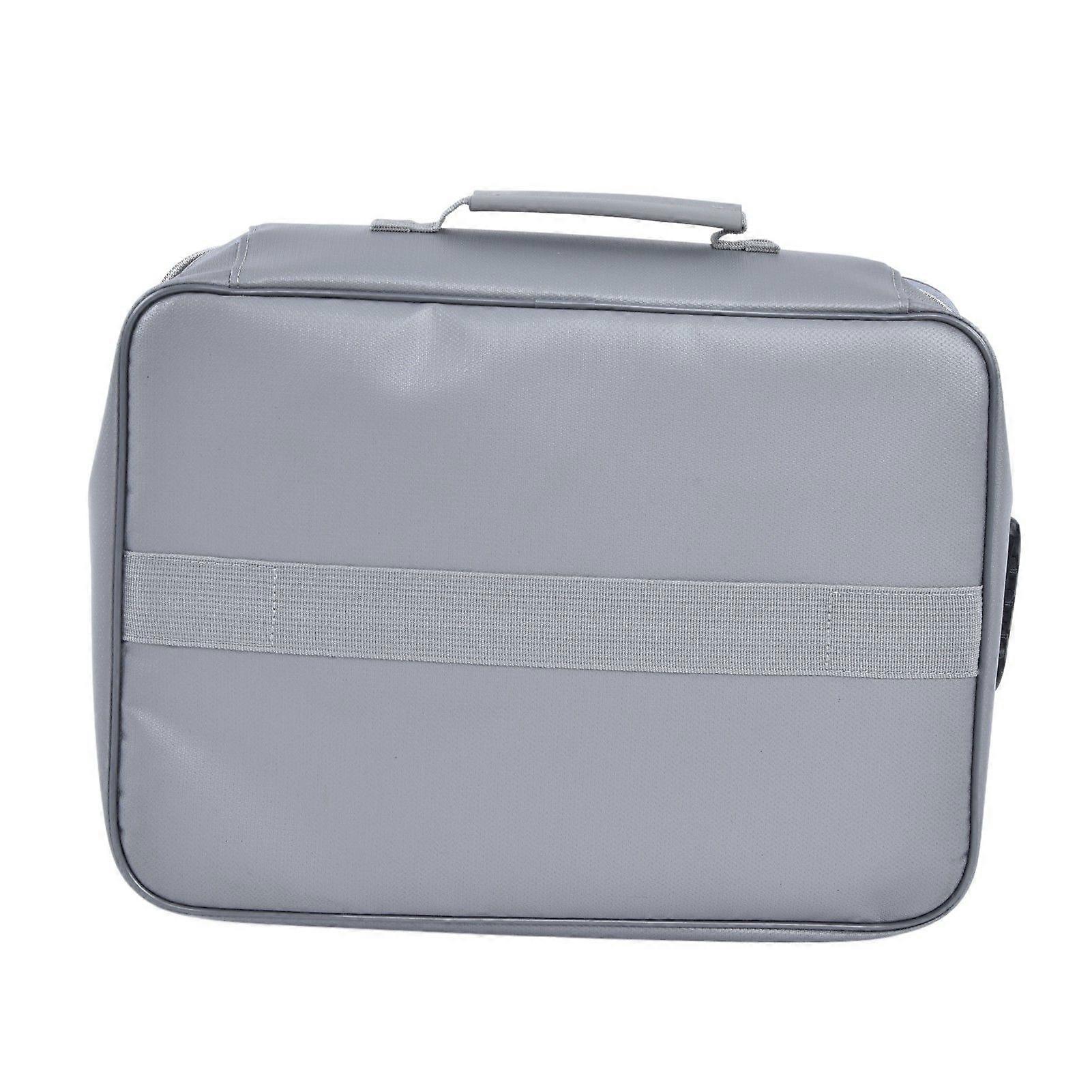 Fireproof Document Bag Pouch Portable File Safe Organizer Large Capacity Storage Box Case with LockSilver