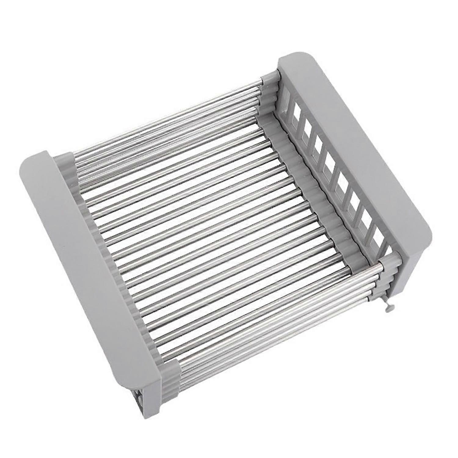 Stainless Steel Drain Rack Retractable Design Large Capacity Rust-Proof Corrosion Resistant Kitchen