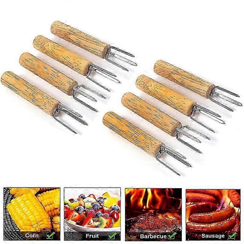 8* corn fork Corn grill needle moxa stick extender Stainless steel corn insert barbecue tool Barbecue fork