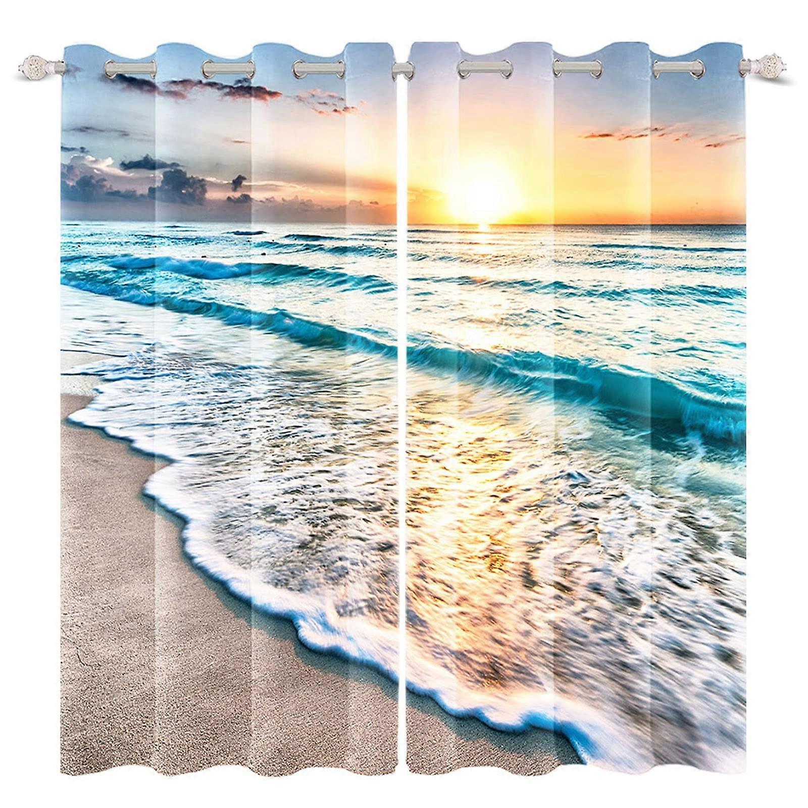Blackout Curtains 21 x 45 Inches - Set of 2 for Bedroom and Living Room, Energy Efficient, Light Blocking, Modern Design