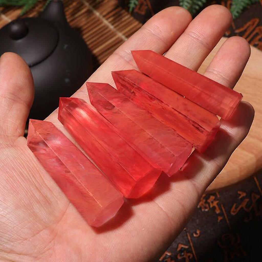 40-50mm Red Smelting Quartz Crystal Point Healing Obelisk