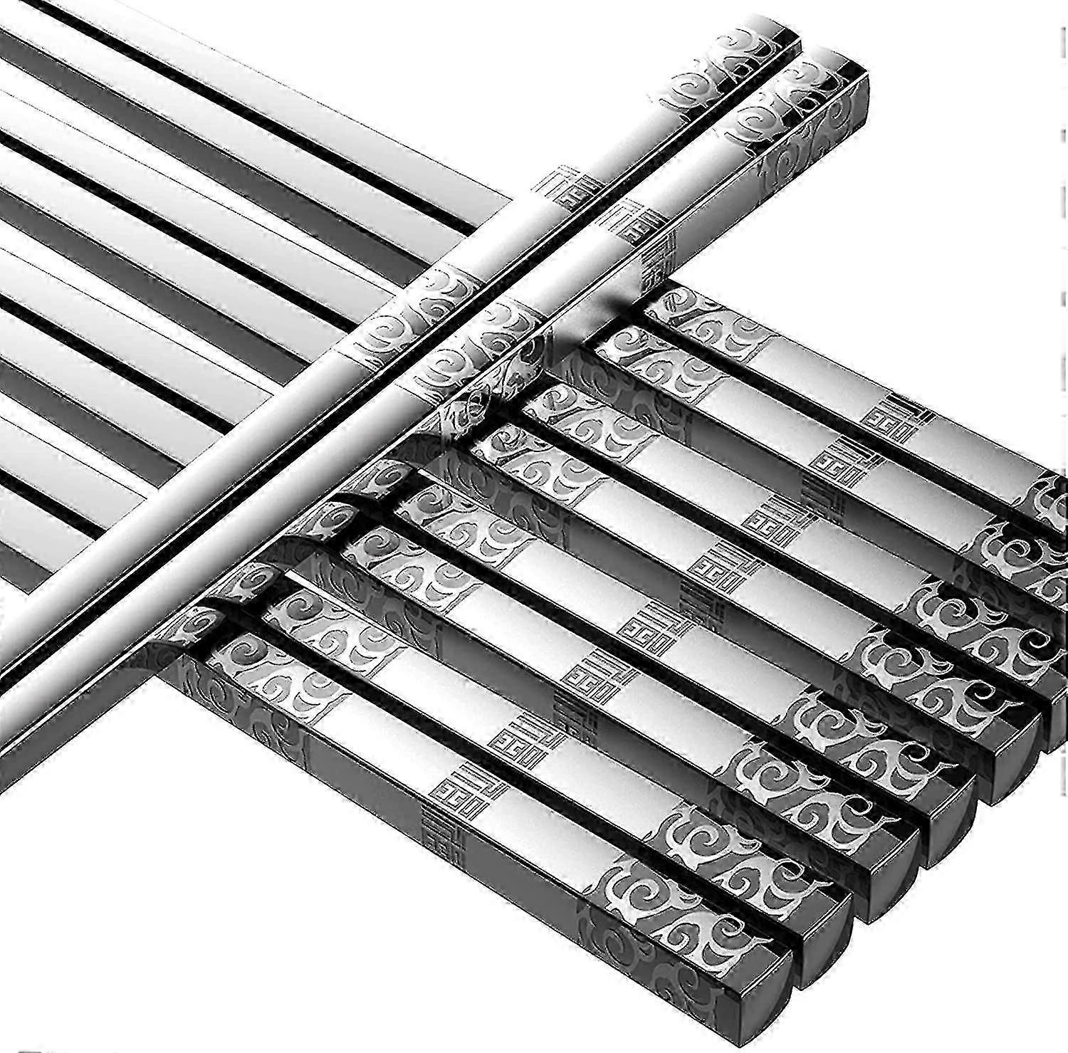 Spisepinner Metall Spisepinner Gjenbrukbare 5 Par Rustfritt Stål Spisepinner