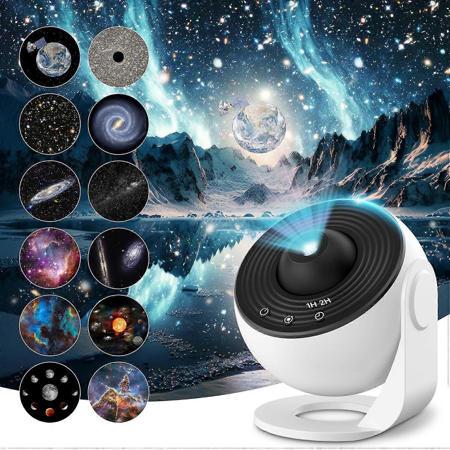 Galaxy Projector Light με 12 Δίσκους Φιλμ, Planetarium Star Projector, Starry Sky Night Li