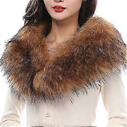Women's warm fur scarf with faux fur collar, suitable for cold winter