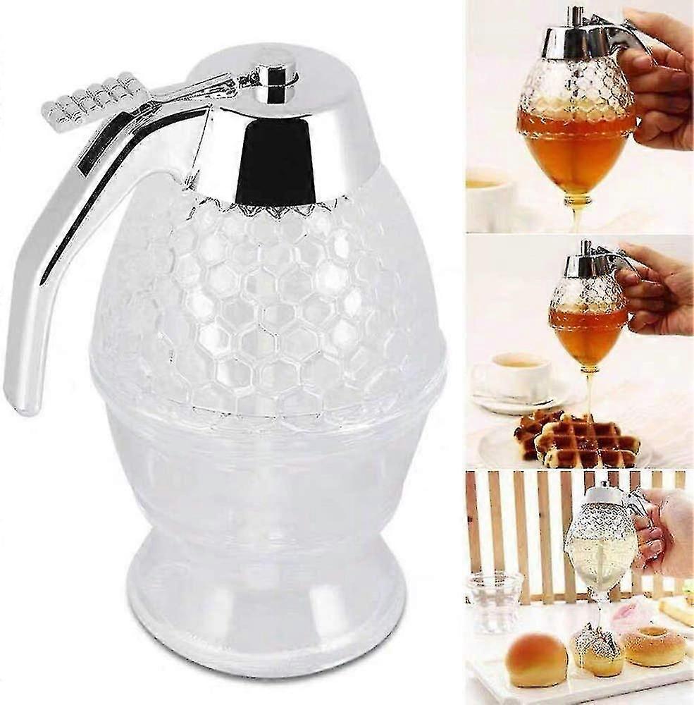 Storage Pot Honey Jar Container Squeeze Bottle Bee Drip Dispenser Stand SX