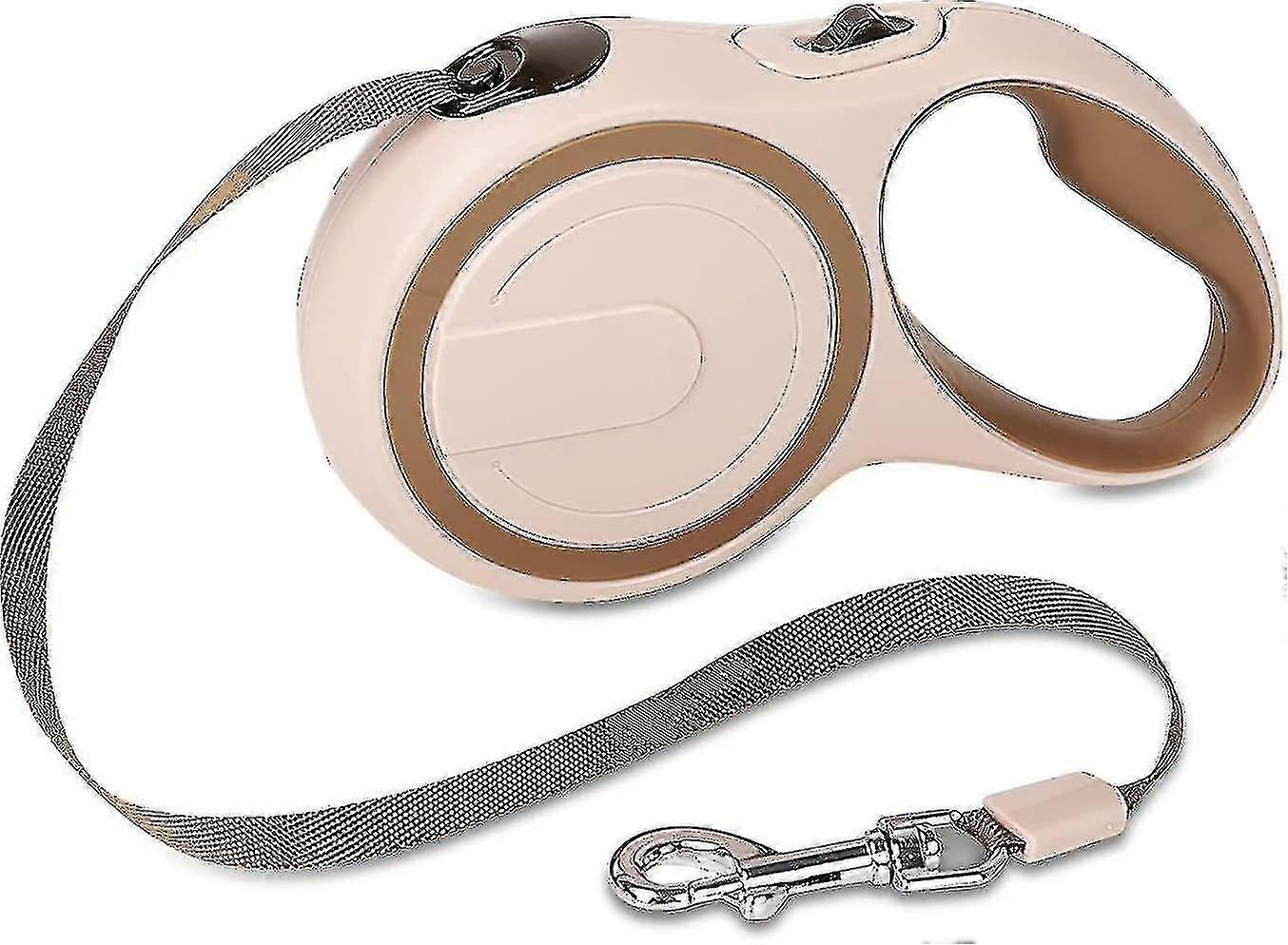 Retractable Dog Leash, One Button Brake And Lock, Tangle-free 360 Extendable Leash With High Density Nylon Braided Tape(m, Brown)