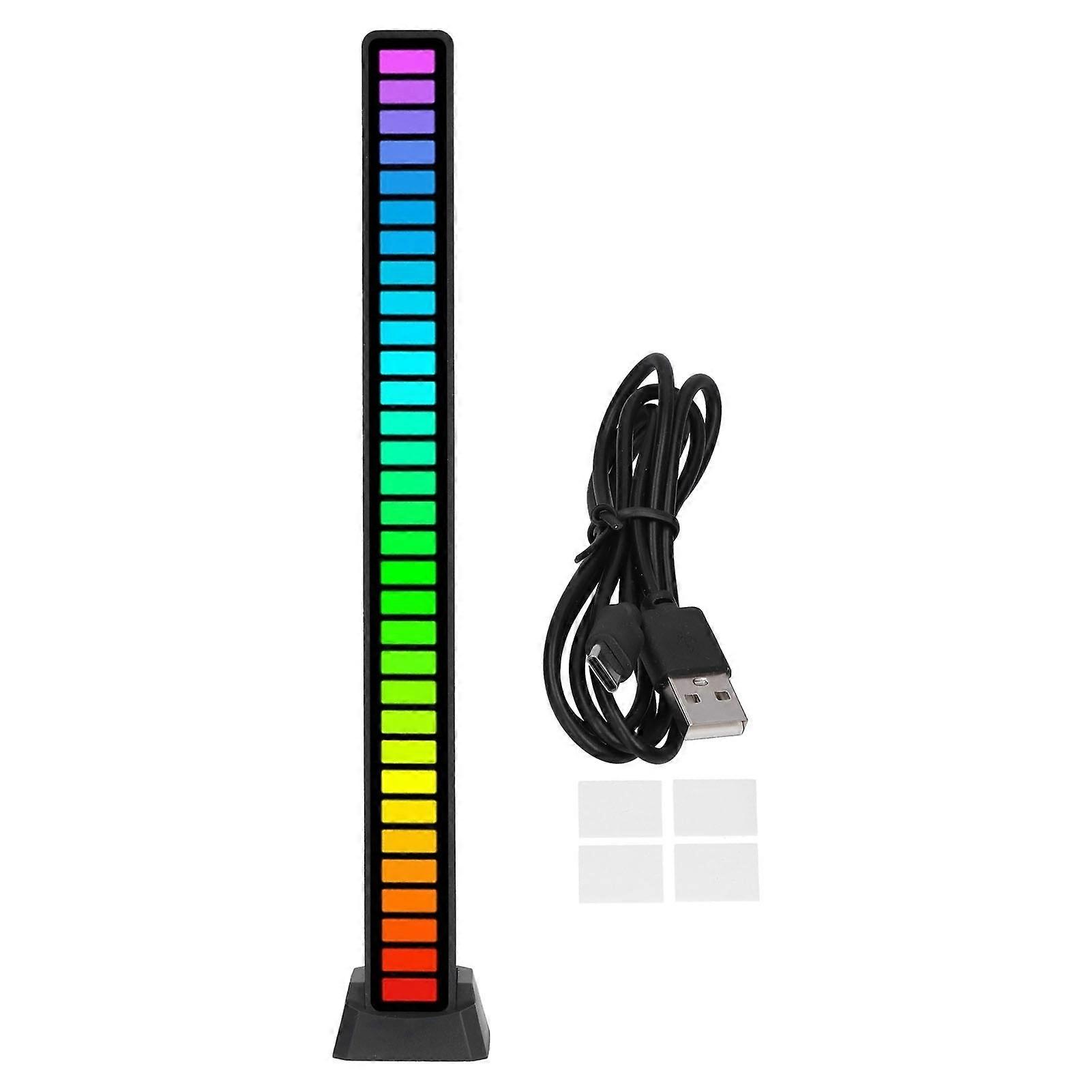 RBG Music Atmosphere Voice Control Bar Shape Adjustable 18 Modes for Car Game Room Studio