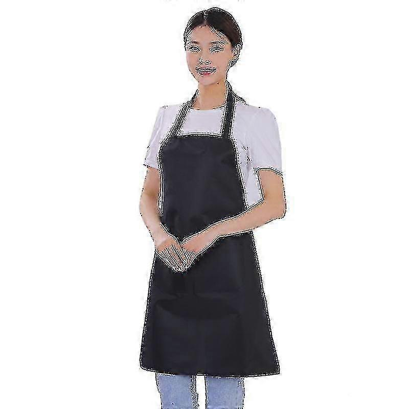2pcs Sleeveless Overalls Solid Color Waterproof Apron Kitchen Apron