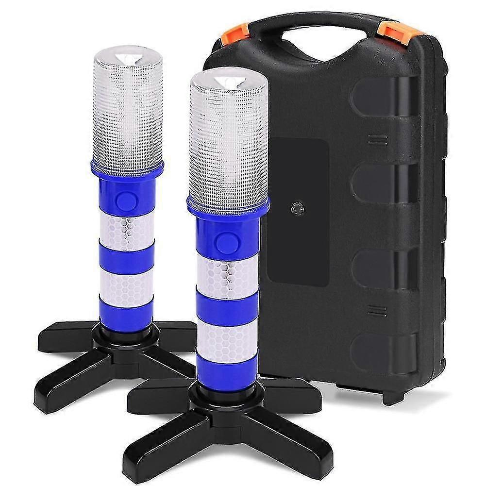 Blue Led Magnetic Flashlight Roadside Emergency St