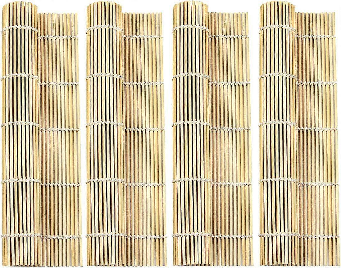 4 PCS 9.5" x 9.5" Natural Bamboo Sushi Rolling Mat
