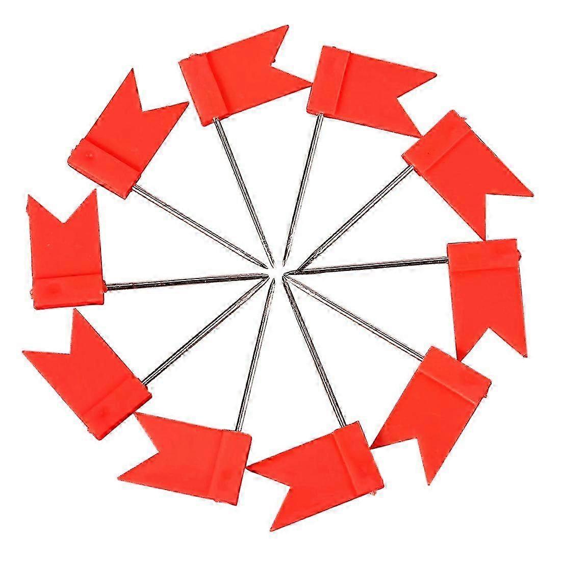 100 Flag Shape Map Pins Cork Notice Board Drawing Pins Push Pin Red bs