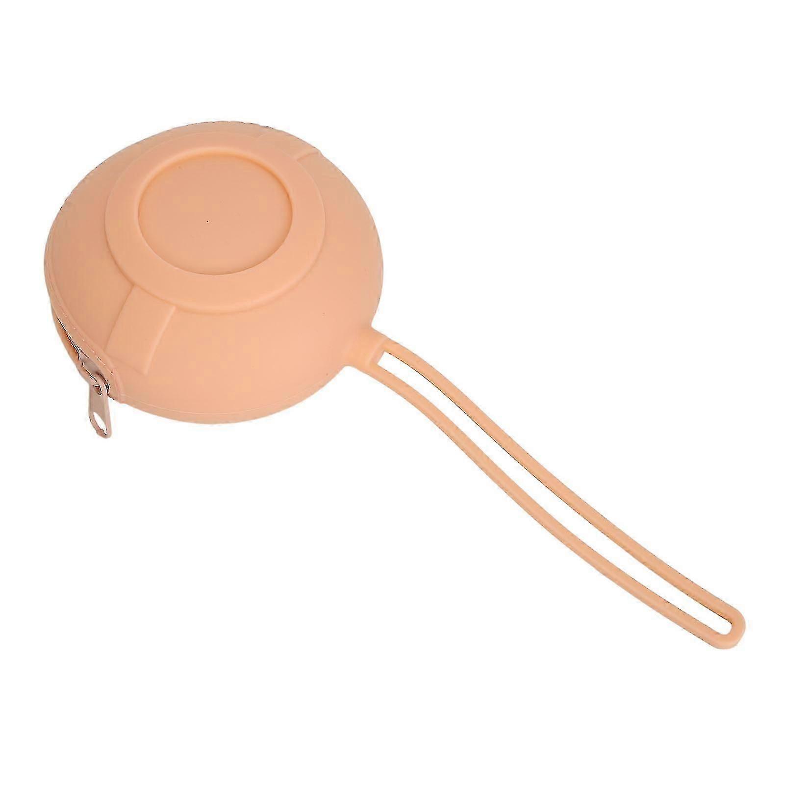 Silicone Headphone Organizer Small Zipper Closure Portable Lanyard Data Cable Earphone Storage Case for Coins Keys Orange