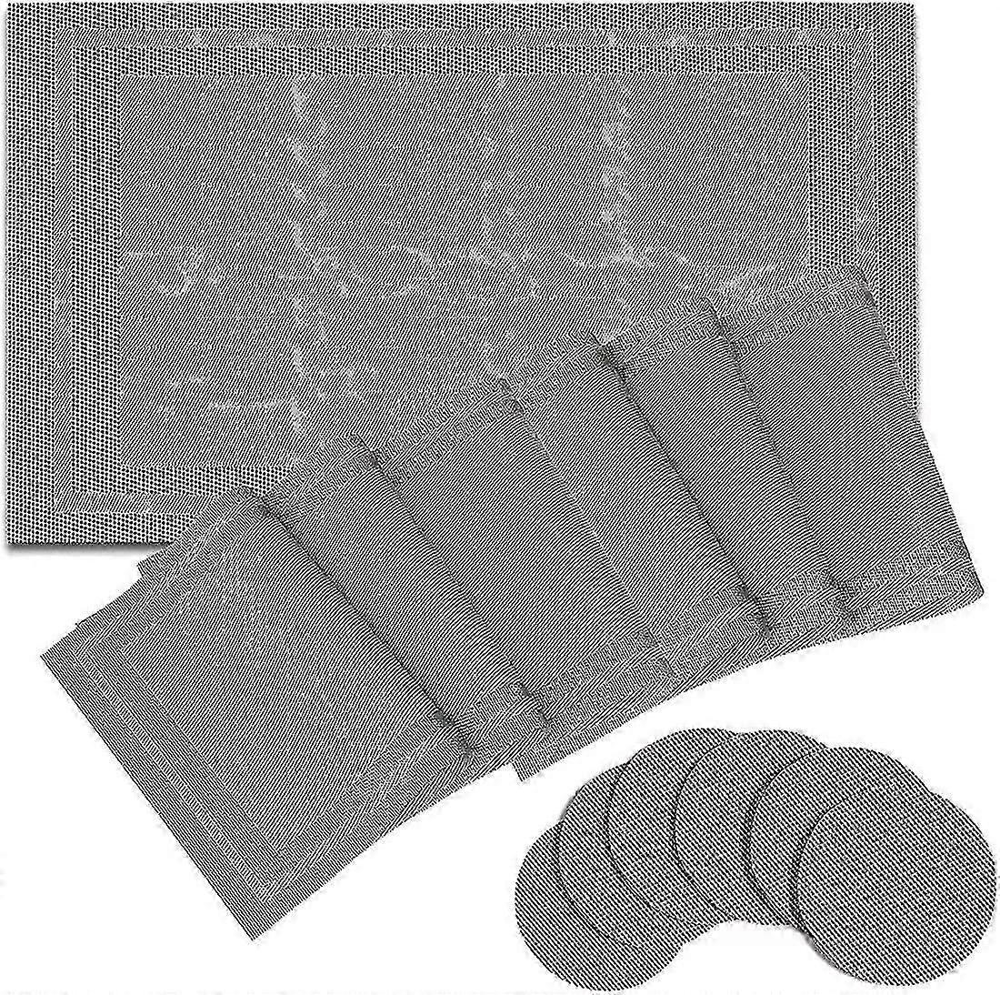 Pvc Placemats And Coasters Set Of 6,with Acsergery 6 X Placemats + 6 X Coasters Non-slip Gift