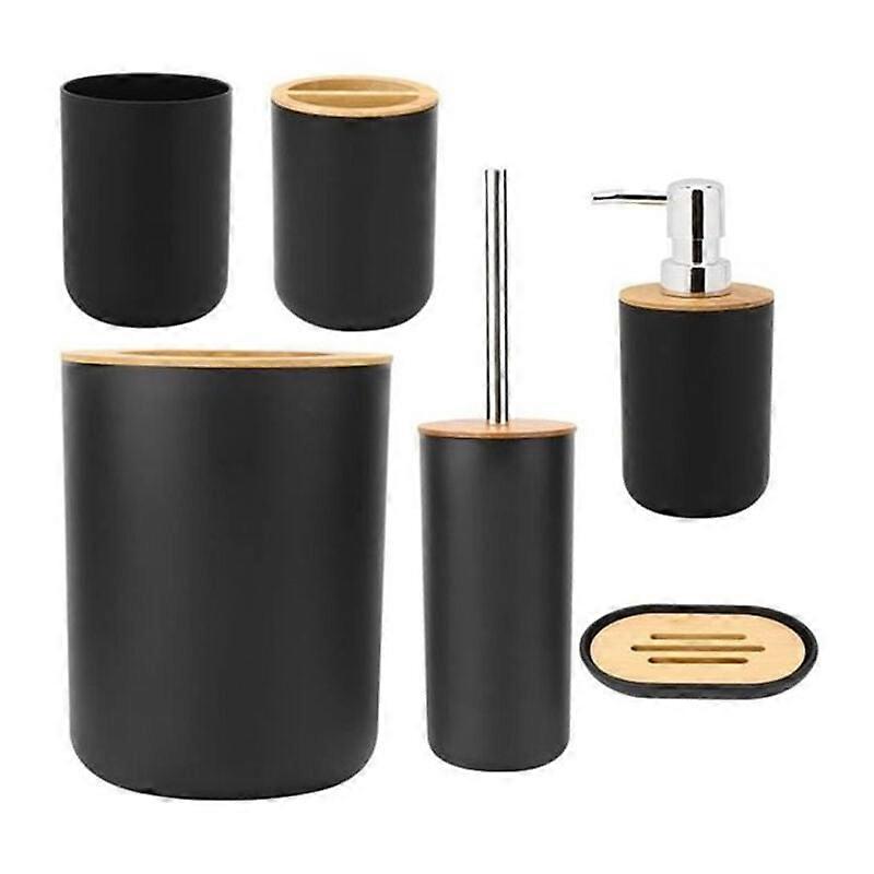 Black Bathroom Set 6 Pieces Bathroom Accessories Set