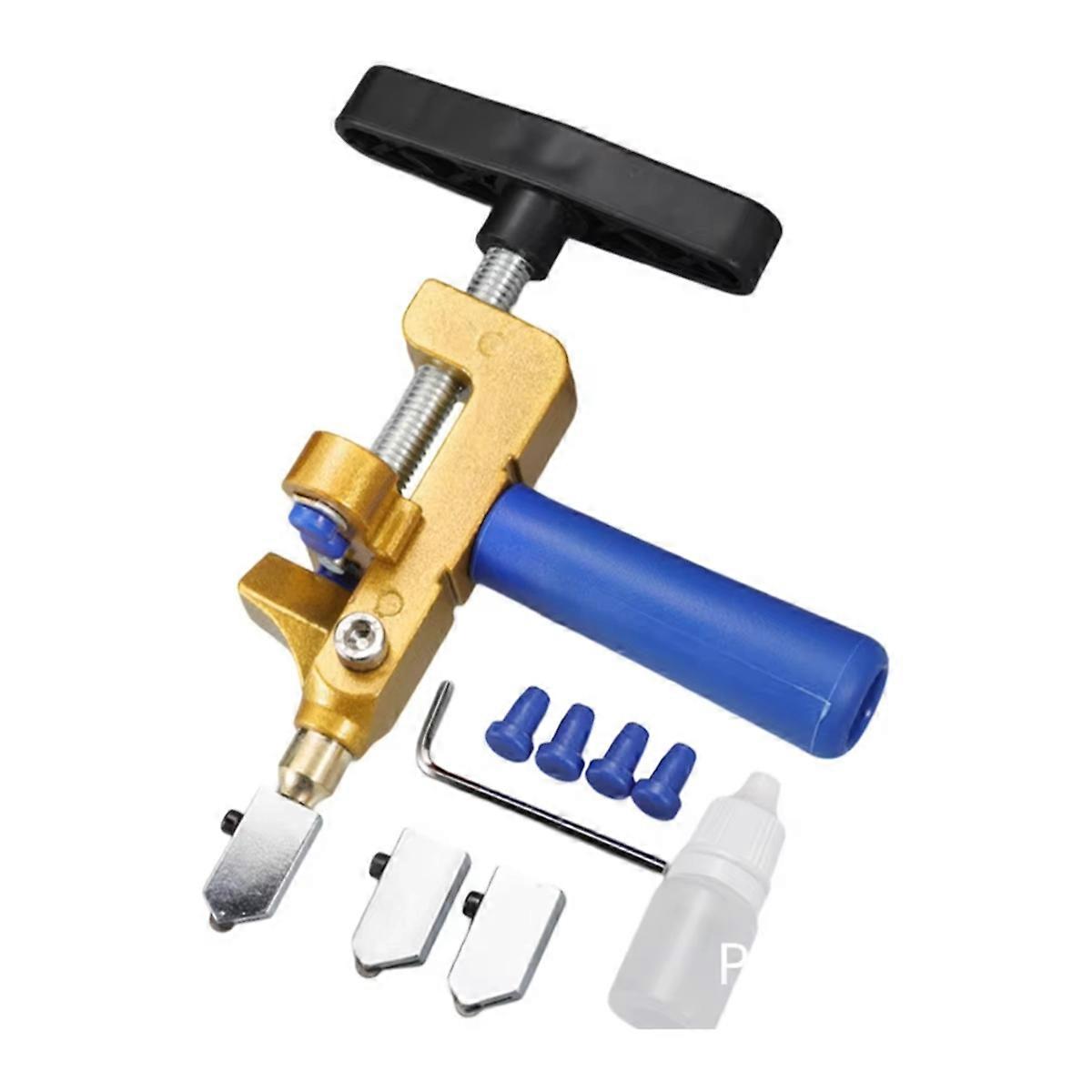 1set Tile Cutter 2 in 1 Glass Tile Cutter Manual Glazed Tiles Mirror Cutting Machine Opener Home Improvement Blue
