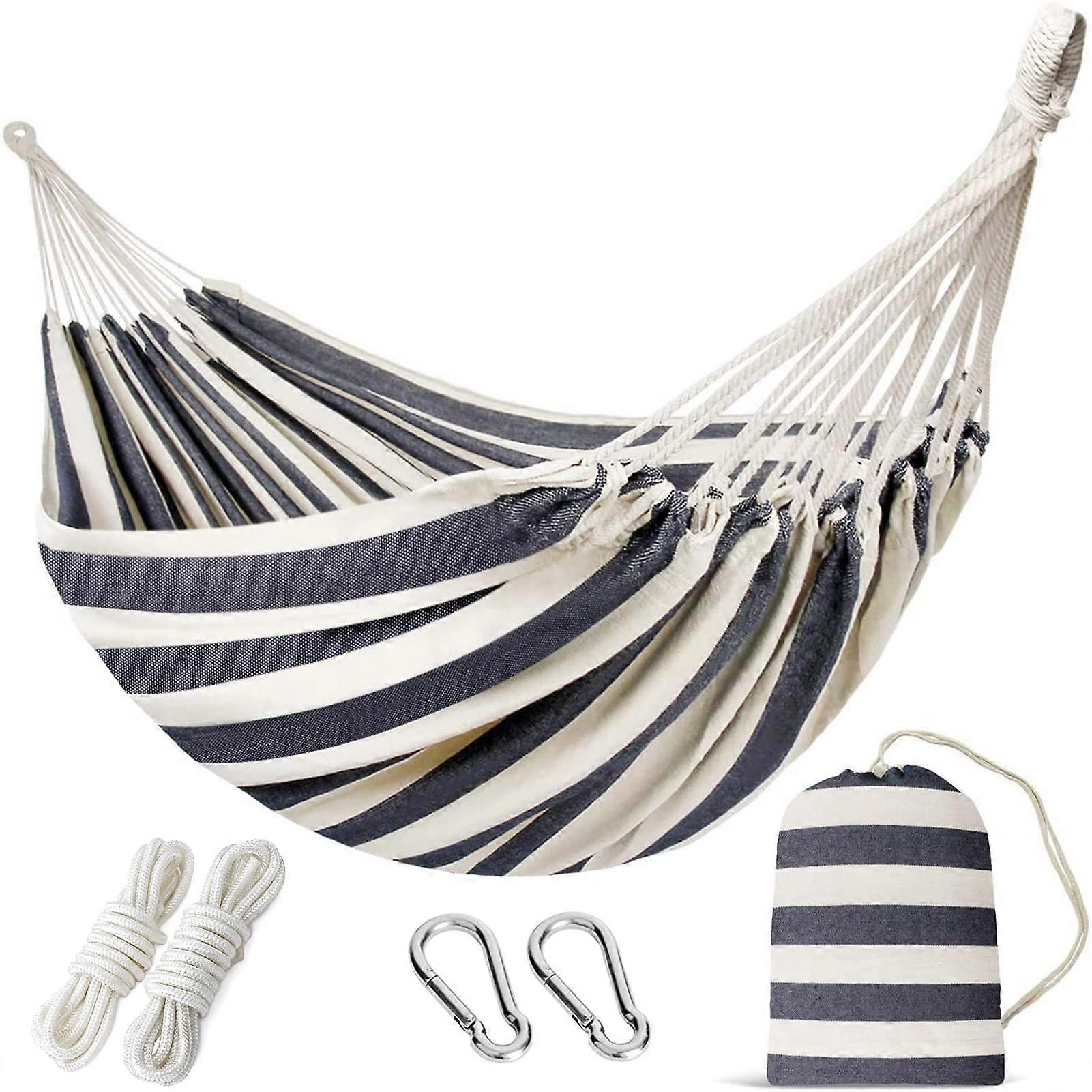 Double hammock with tree straps - 2 people Hammock suspension camp bed - soft canvas with bag
